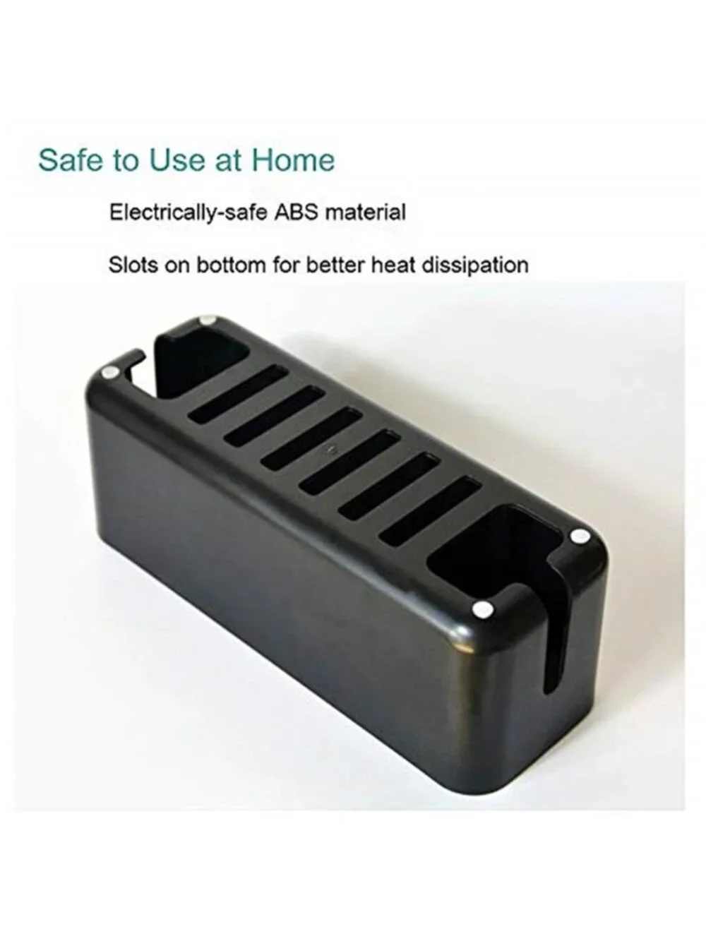 Cable Management Box Cord Organizer Power Strip Cover Wire Storage Black Holder
